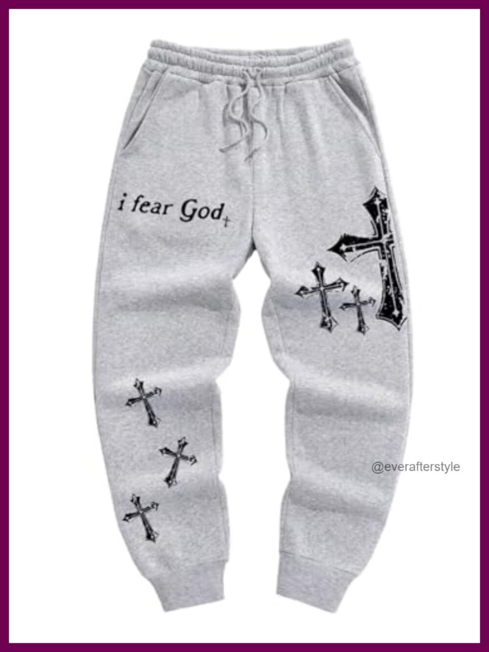 Men's Letter Print Jogger Sweatpants Drawstring Tapered Athletic Pants